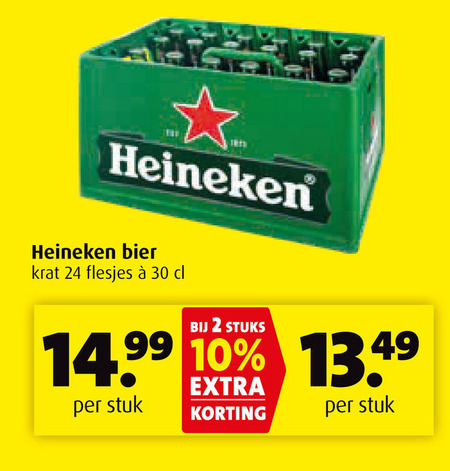 Heineken   krat bier folder aanbieding bij  Boni - details