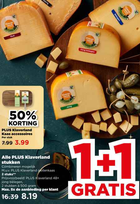 Klaverland   kaas folder aanbieding bij  Plus - details