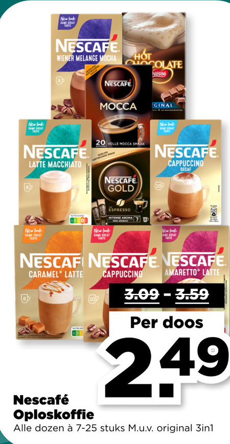 Nescafe   oploskoffie folder aanbieding bij  Plus - details