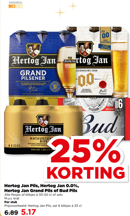 Bud   blikje bier folder aanbieding bij  Plus - details