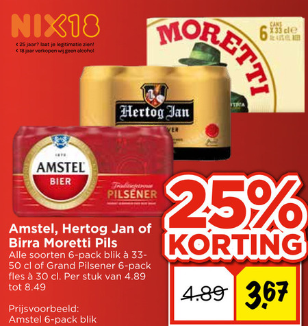 Birra Moretti   blikje bier folder aanbieding bij  Vomar - details