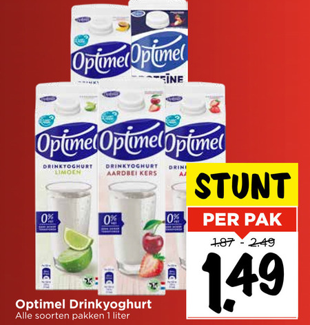 Optimel   drinkyoghurt folder aanbieding bij  Vomar - details