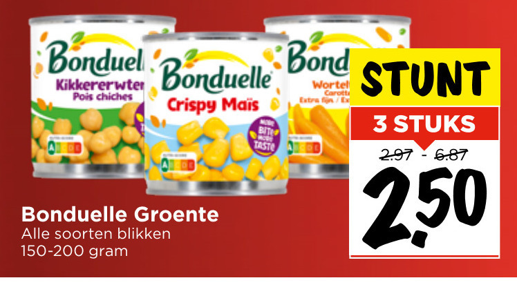 Bonduelle   groenteconserven folder aanbieding bij  Vomar - details