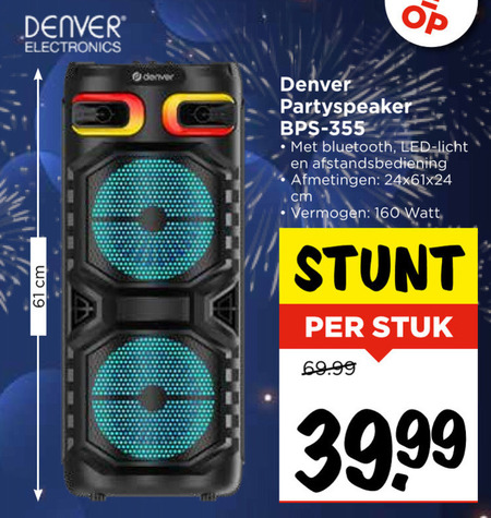 Denver   portable speakerset folder aanbieding bij  Vomar - details