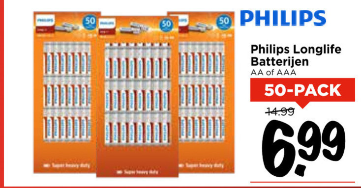 Philips   batterij folder aanbieding bij  Vomar - details