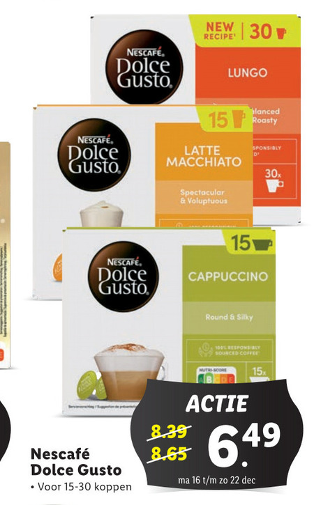 Nescafe   dolce gusto capsules folder aanbieding bij  Lidl - details