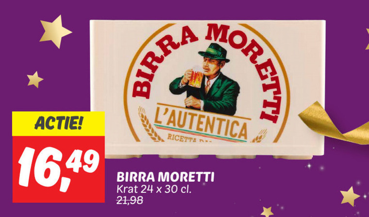 Birra Moretti   krat bier folder aanbieding bij  Dekamarkt - details