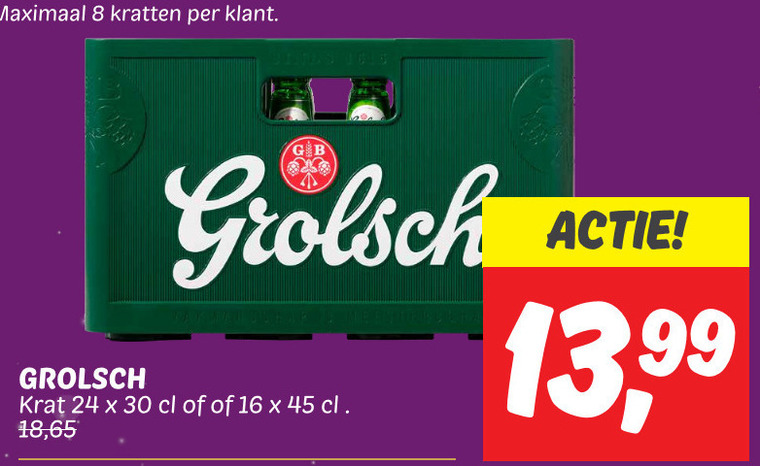 Grolsch   krat bier folder aanbieding bij  Dekamarkt - details