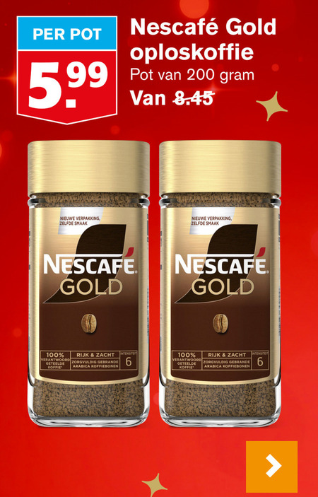 Nescafe   oploskoffie folder aanbieding bij  Hoogvliet - details