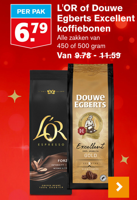 Douwe Egberts L Or   koffiebonen folder aanbieding bij  Hoogvliet - details