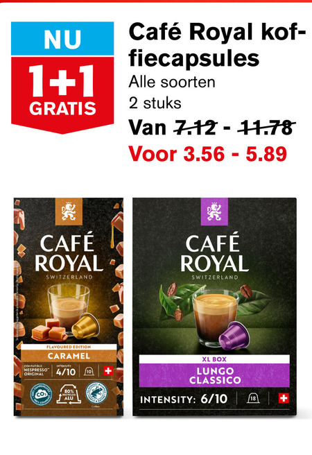 Cafe Royal   koffiecups folder aanbieding bij  Hoogvliet - details