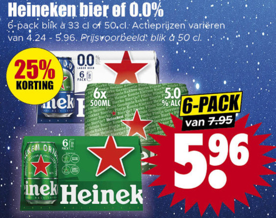 Heineken   blikje bier folder aanbieding bij  Dirk - details