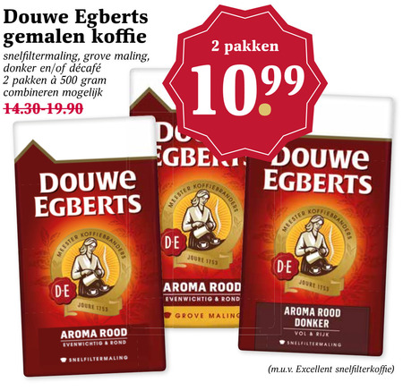 Douwe Egberts   koffie folder aanbieding bij  MCD Supermarkt Basis - details