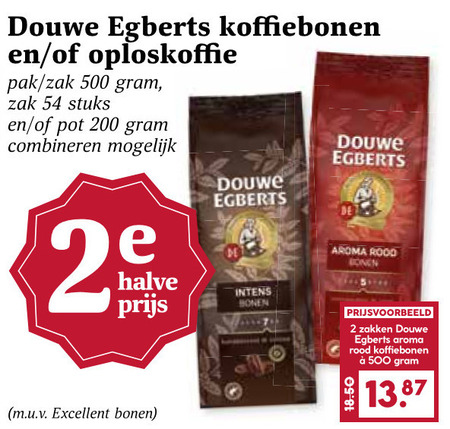 Douwe Egberts   koffiebonen, oploskoffie folder aanbieding bij  MCD Supermarkt Basis - details