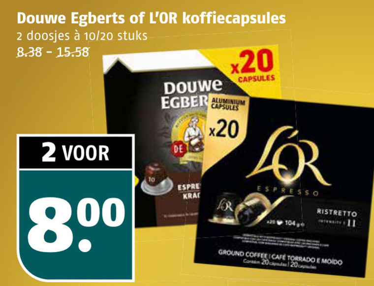 Douwe Egberts   koffiecups folder aanbieding bij  Poiesz - details