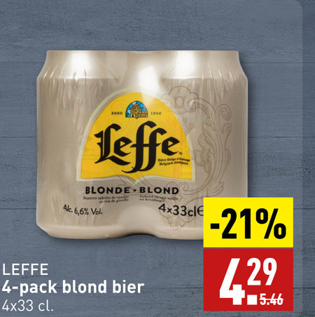 Leffe   blikje bier folder aanbieding bij  Aldi - details