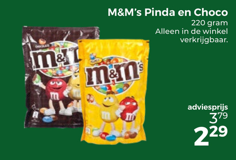 M en Ms   chocoladepindas folder aanbieding bij  Trekpleister - details