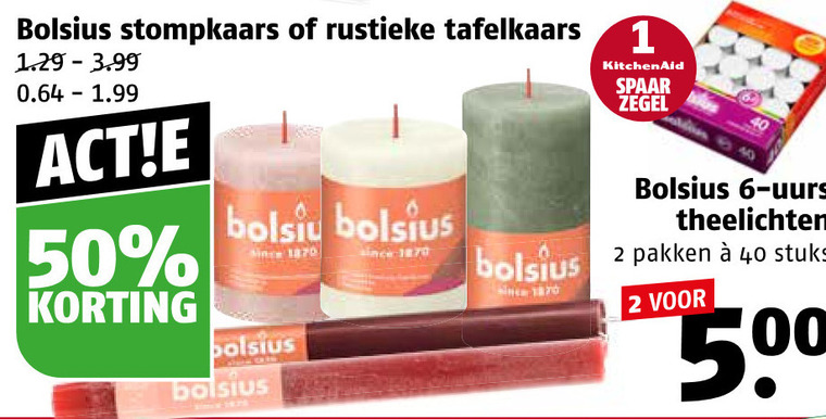 Bolsius   rustieke kaarsen folder aanbieding bij  Poiesz - details