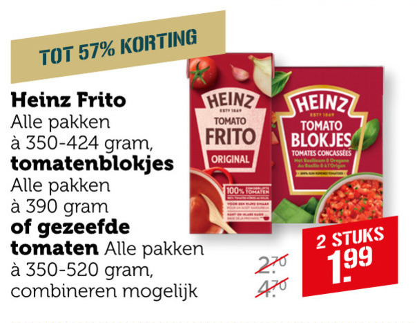 Heinz   tomatenpuree folder aanbieding bij  Coop - details