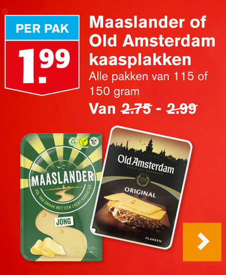 Old Amsterdam   kaasplakken folder aanbieding bij  Hoogvliet - details