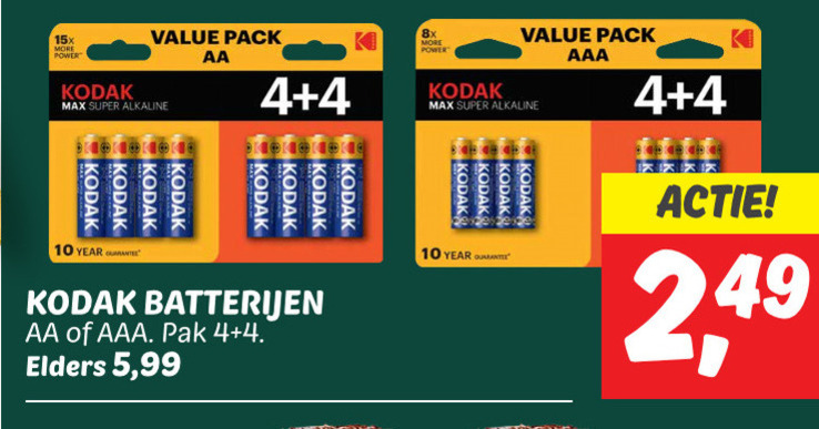 Kodak   batterij folder aanbieding bij  Dekamarkt - details