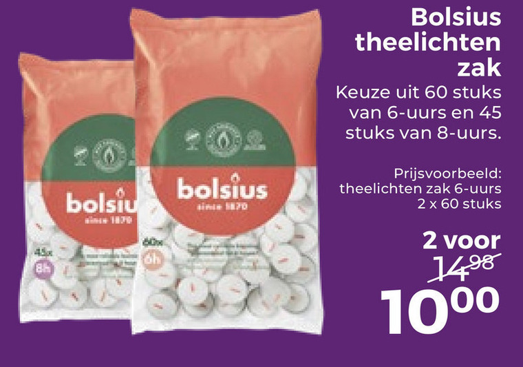 Bolsius   theelicht folder aanbieding bij  Trekpleister - details