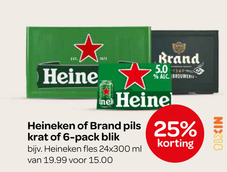 Heineken   blikje bier, krat bier folder aanbieding bij  Spar - details