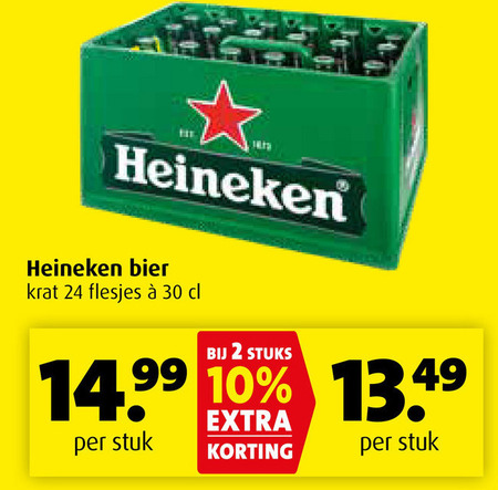 Heineken   krat bier folder aanbieding bij  Boni - details