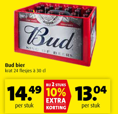 Bud   krat bier folder aanbieding bij  Boni - details