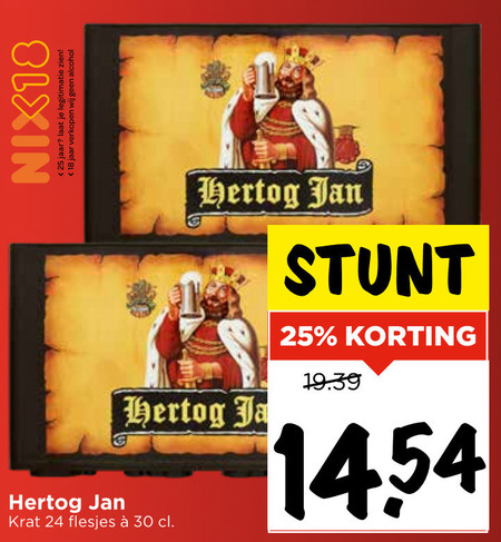 Hertog Jan   krat bier folder aanbieding bij  Vomar - details