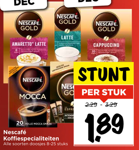 Nescafe   oploskoffie folder aanbieding bij  Vomar - details