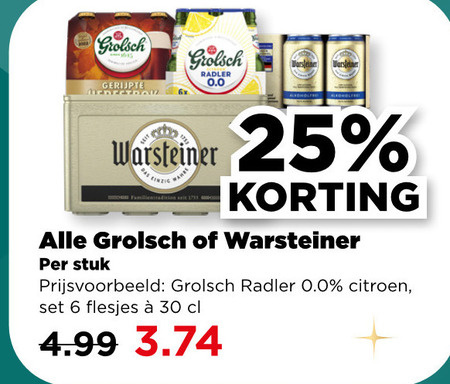 Warsteiner   bier, blikje bier folder aanbieding bij  Plus - details