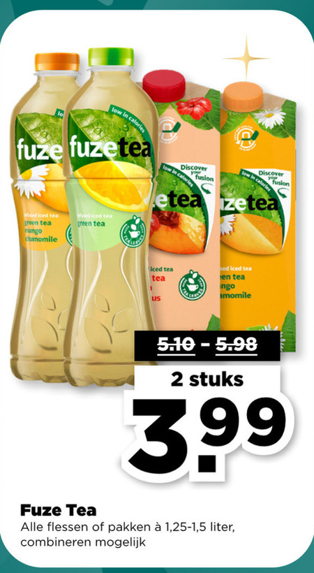 Fuze Tea   ice tea folder aanbieding bij  Plus - details