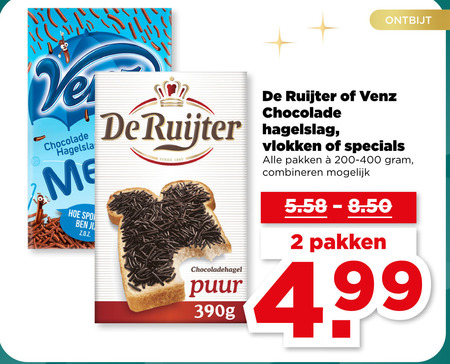 Venz   boterhamvlokken, hagelslag folder aanbieding bij  Plus - details