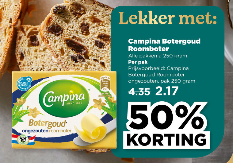 Campina   roomboter folder aanbieding bij  Plus - details