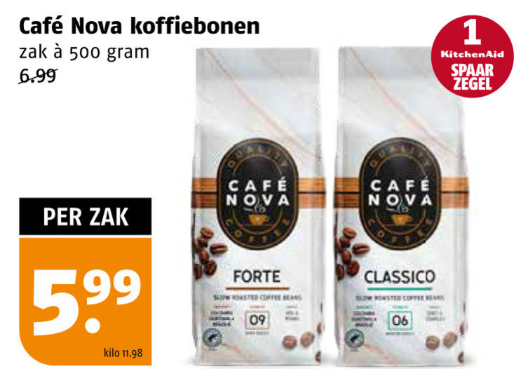 Cafe Nova   koffiebonen folder aanbieding bij  Poiesz - details