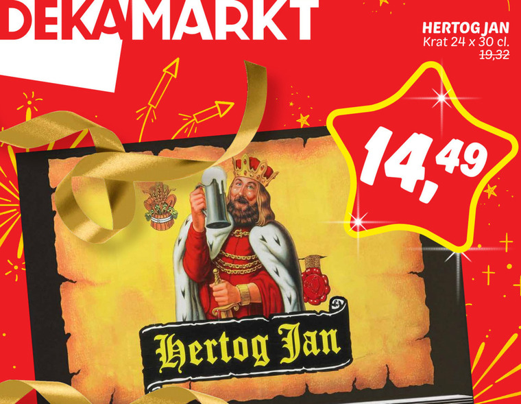 Hertog Jan   krat bier folder aanbieding bij  Dekamarkt - details