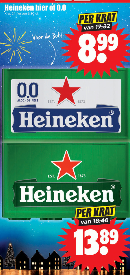 Heineken 0.0   krat bier folder aanbieding bij  Dirk - details