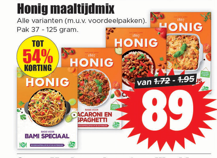 Honig   maaltijdmix folder aanbieding bij  Dirk - details