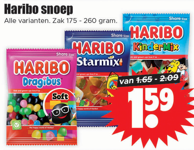 Haribo   snoep folder aanbieding bij  Dirk - details