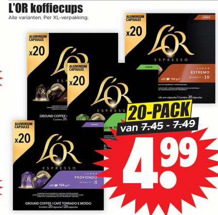 Douwe Egberts L Or   koffiecups folder aanbieding bij  Dirk - details