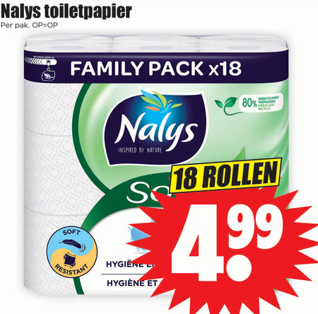 Nalys   toiletpapier folder aanbieding bij  Dirk - details