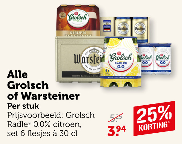 Grolsch   radler bier, blikje bier folder aanbieding bij  Coop - details