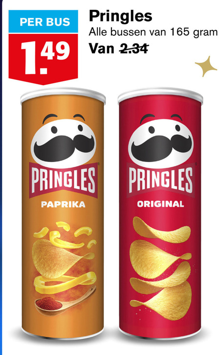 Pringles   chips folder aanbieding bij  Hoogvliet - details