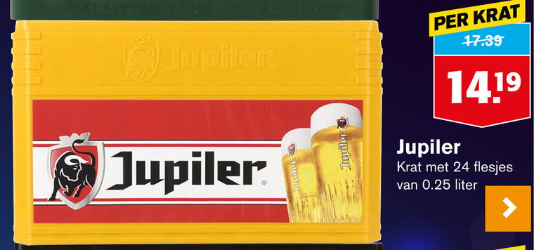 Jupiler   krat bier folder aanbieding bij  Hoogvliet - details