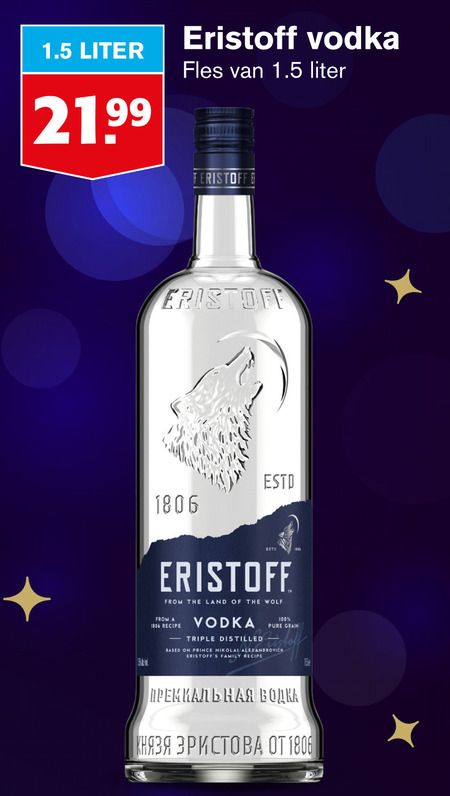 Eristoff   wodka folder aanbieding bij  Hoogvliet - details