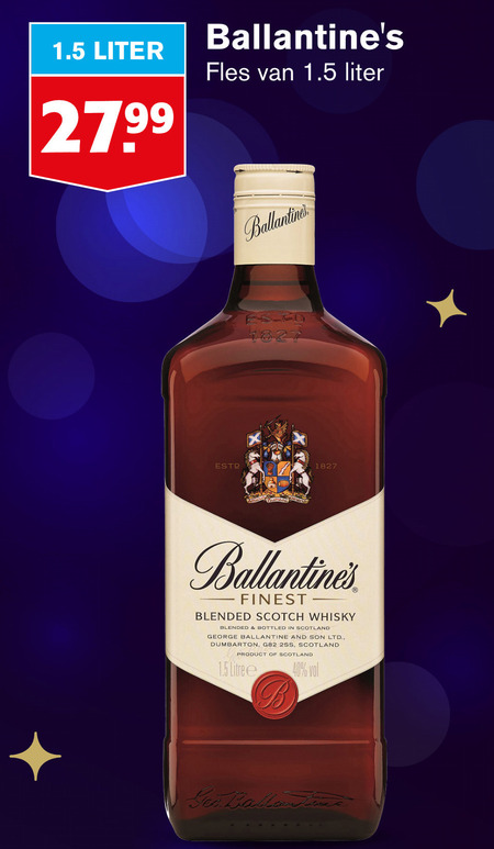 Ballantines   whisky folder aanbieding bij  Hoogvliet - details