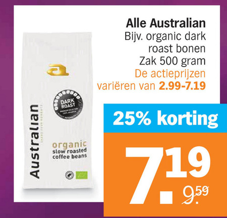 Australian   koffiecups, koffie folder aanbieding bij  Albert Heijn - details