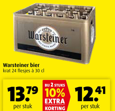 Warsteiner   krat bier folder aanbieding bij  Boni - details