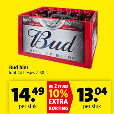 Bud   krat bier folder aanbieding bij  Boni - details